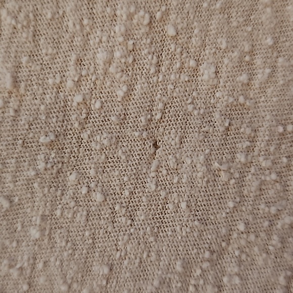 3/$30 FREE PEOPLE Creamy Light Peach Ruched Sleeve Textured Cotton Linen Top - Picture 6 of 10